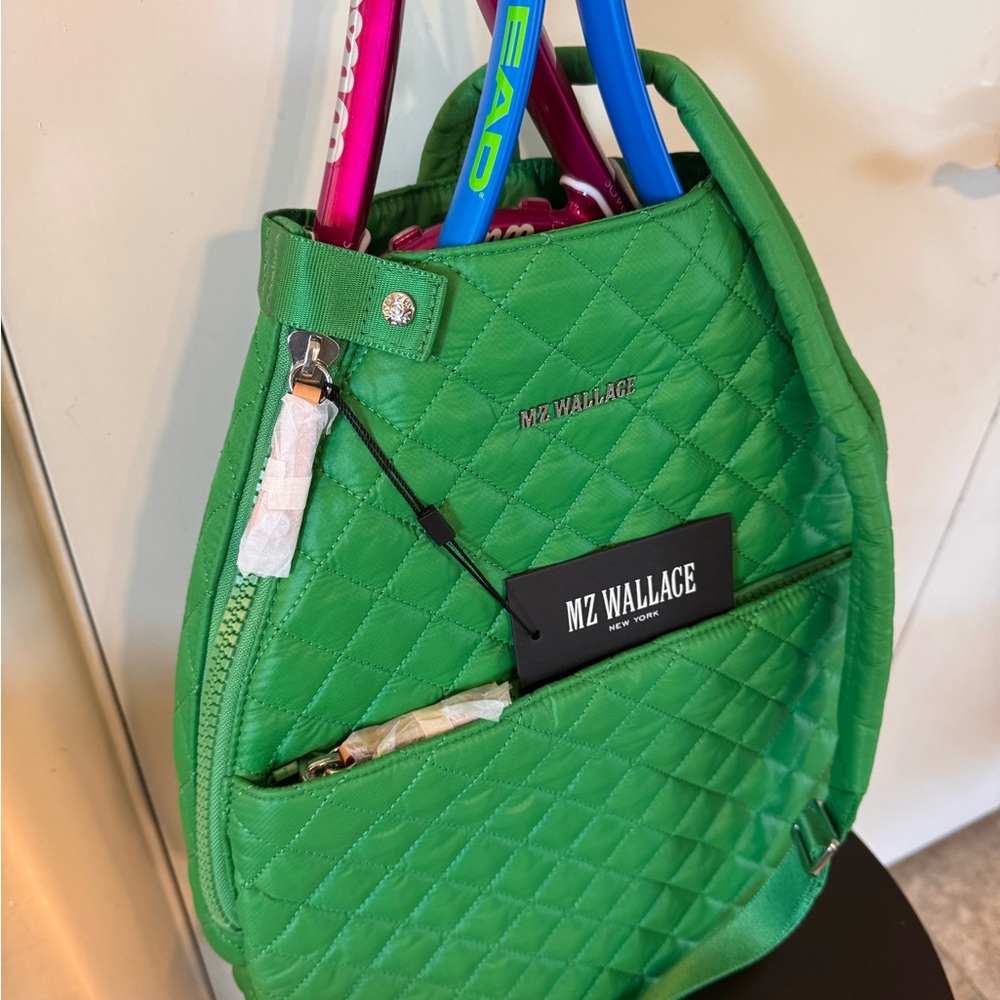 NWT MZ Wallace Tennis Metro Racquet Green Sling Bag, Fitness, Exercise, Sports